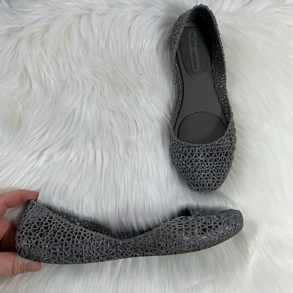 Mellissa + Campelli Glitter Papel VI Flats Sz 8 - Picture 1 of 5
